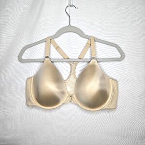 Maidenform Bra. Front Closure, Padded, Underwire. Nude, Size 40D.